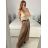Kalhoty dlouhé oversize elegantní s páskem dámské (S/M/L ONE SIZE) ITALSKá MODA IM324060