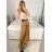 Kalhoty dlouhé oversize elegantní s páskem dámské (S/M/L ONE SIZE) ITALSKá MODA IM3244008/DU -   Černá -   M/L
