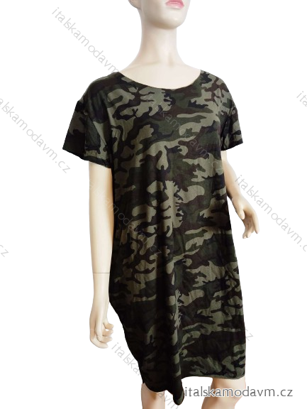 Šaty klasik krátky rukáv dámske maskáč (L/XL/2XL ONE SIZE) TALIANSKA MóDA IMM23M98721/DUR