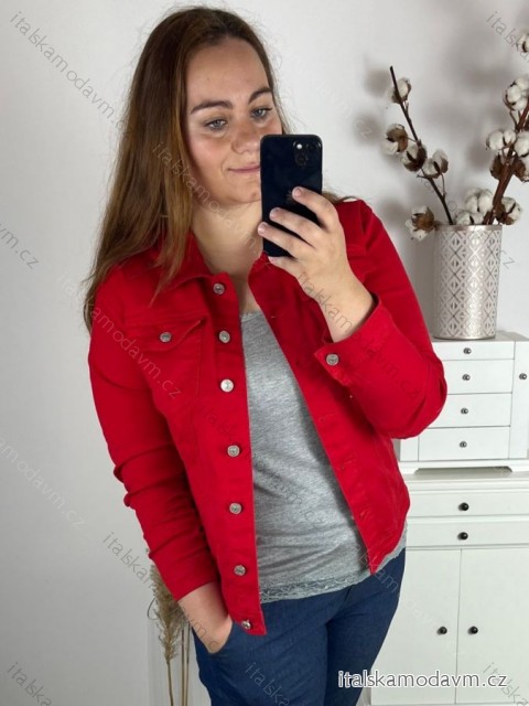 Bunda riflová krátka dámska (L-4XL) MOON GIRL MOON24GYD7815L červená 5XL