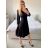Šaty elegantní dlouhý rukáv dámská (S/M ONE SIZE) ITALSKÁ MÓDA IMM23M6062/DU S/M čierna