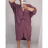 Šaty dlouhý rukáv dámské oversize (XL/4XL ONE SIZE) ITALSKÁ MÓDA IMM21102/DR cihlová