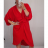 Šaty dlouhý rukáv dámské oversize (XL/4XL ONE SIZE) ITALSKÁ MÓDA IMM21102/DR cihlová
