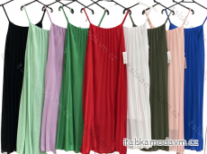 Šaty letní šifonové skládané na ramínka dámské (S/M/L/XL ONE SIZE) ITALSKÁ MÓDA IMC22468