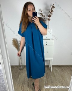 Šaty oversize maxi dlhé krátky rukáv dámske bavlnené (3XL/4XL/5XL ONE SIZE) Talianska Móda IM324VIKTÓRIA