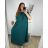 Šaty oversize maxi dlouhé krátký rukáv dámské bavlněné (XL/2XL/3XL ONE SIZE) Italská Móda IM324VOGUE