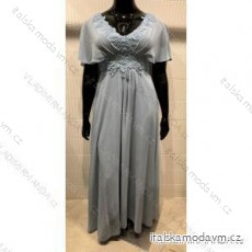 Šaty dlhé elegantné spoločenské krátky rukáv dámske nadrozmer (42-48) FRANCÚZSKA MÓDA FMPEL24CAMILIAQS-4