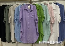Šaty letné košeľové 3/4 rukáv dámske (2XL/3XL ONE SIZE) TALIANSKA MÓDA IMC24066