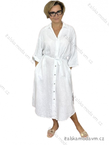 Šaty dlhé košeľové dlhý rukáv dámske nadrozmer (50-58) TALIANSKA MÓDA IMWEC24010/DR