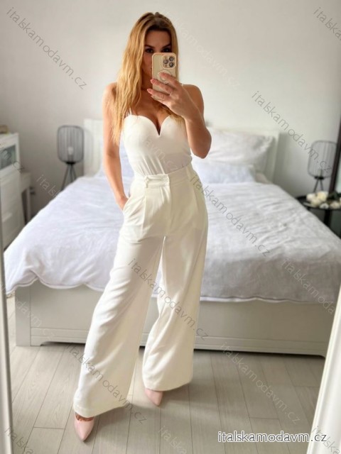 Nohavice dlhé elegantné dámske (S/MM/L) TALIANSKA MÓDA IMPLP2352001012/DU -   biela -   M / L