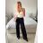 Kalhoty dlouhé elegantní dámské (S/M ONE SIZE) ITALSKÁ MÓDA IMPLP2437150090/DU -   čierna
 -   S / M