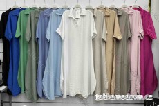 Šaty košeľové prodlžené krátký rukáv dámske (S/M/L ONE SIZE) TALIANSKA MÓDA IMWBH24059