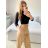 Croptop dlhý rukáv dámsky (S/M ONE SIZE) TALIANSKA MÓDA IMPLP2326064055/DU -   hnedá
 -   S / M