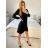 Šaty elegantní dlouhý rukáv dámská (S/M ONE SIZE) ITALSKÁ MÓDA IMM23M8736/DU -   hneda čokoládová -   S / M