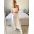 Nohavice dlhé letné s opaskom dámske (S/M ONE SIZE) TALIANSKA MÓDA IMM23M5639