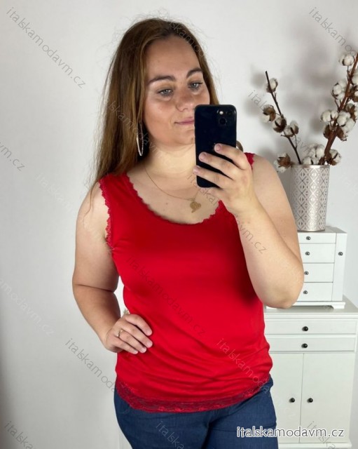 Tílko nadrozměr dámské (2XL/3XL/4XL ONE SIZE) ITALSKá MóDA IMC24156/DR 2XL/3XL červená