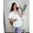 Tunika krátky rukáv dámska nadrozmer (3XL/4XL ONE SIZE) TALIANSKA MÓDA IMWQ24101/DR 3XL / 4XL biela