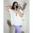 Tunika s príveskom krátky rukáv dámska nadrozmer (3XL/4XL ONE SIZE) TALIANSKA MÓDA IMWQ24079/DUR -   biela -   3XL / 4XL