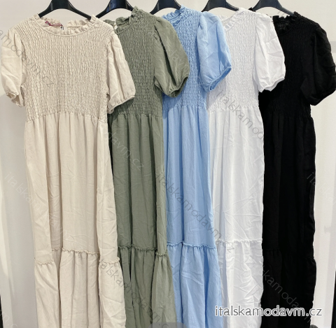 Šaty letné krátky rukáv dámske (S/M ONE SIZE) TALIANSKA MÓDA IMPMD2429620
