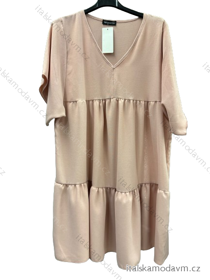Šaty letné oversize voľnočasové krátky rukáv dámske (L/XL/2XL ONE SIZE) TALIANSKA MODA IMD23402/DU