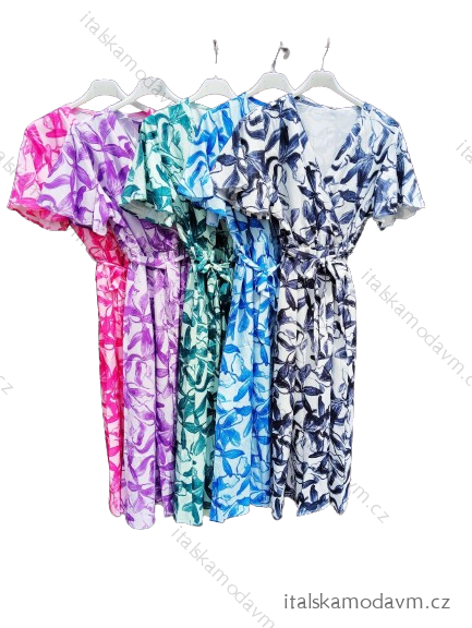 Šaty letní dlouhé krátkým rukávem dámské (M/L, XL/2XL) B.LIFE MÓDA BLI246618/DU - zelená - M/L