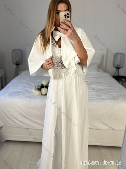 Bolérko flaušové dámské (S/M/L ONE SIZE) ITALSKÁ MÓDA IMHMS23084/DUR S/M bílá