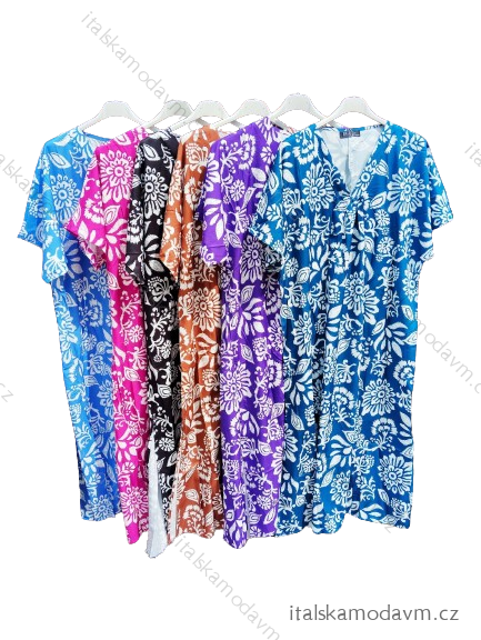 Šaty letné dlhé krátkym rukávom dámske (M/L, XL/2XL) B.LIFE MÓDA BLI246623/DR -   fialová -   XL/2XL