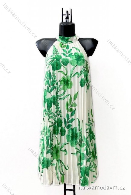 Šaty elegantné bez rukávov dámske (38/40 ONE SIZE) TALIANSKA MÓDA IMPES2422159 zelená