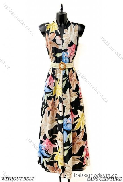 Šaty dlouhé elegantní bez rukávu dámské (38/40 ONE SIZE) ITALSKÁ MÓDA IMPES249289-2 Černá 38/40