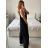 Overal dlouhý na ramínka dámský (S/M ONE SIZE) ITALSKÁ MÓDA IMD22452/DU S / M čierna
