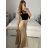Sukně dlouhá dámská (S/M ONE SIZE) ITALSKÁ MÓDA IMPLP2333900065/DU S/M béžová