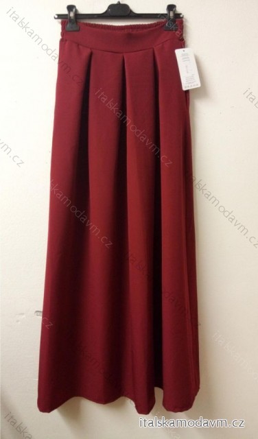 Sukňa maxi dlhá v páse na žabičkovanie dámska (S/M/L ONE SIZE) TALIANSKA MÓDA IMHMS23088/dur -   tmavo červená
 -   M / L