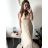 Šaty dlhé elegantné letné šifónové bez rukávov dámske (S/M ONE SIZE) TALIANSKA MÓDA IMD22324/DUR S/M béžová
