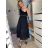 Šaty dlhé elegantné letné šifónové bez rukávov dámske (S/M ONE SIZE) TALIANSKA MÓDA IMD22324/DUR S/M Modrá svetlá