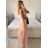 Šaty tilové elegantné bez rukávov dámske (S/M ONE SIZE) TALIANSKA MÓDA IMM22Q52235A/UL růžová