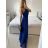 Šaty dlhé elegantné spoločenské bez rukávu dámske (S/M ONE SIZE) TALIANSKA MÓDA IMPSH223623/DUR tmavo ružová