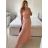 Šaty dlhé elegantné spoločenské bez rukávu dámske (S/M ONE SIZE) TALIANSKA MÓDA IMPSH223623/DUR tmavo ružová