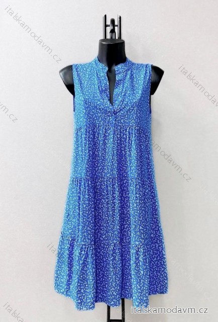 Šaty letní bez rukávu dámské (38/40 ONE SIZE) ITALSKÁ MÓDA IMPES2427932 modrá královská 
