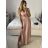 Šaty dlhé elegantné bez rukávov dámske (S/M/L ONE SIZE) TALIANSKA MÓDA IMWAD24085/DUR sv. růžová S/M