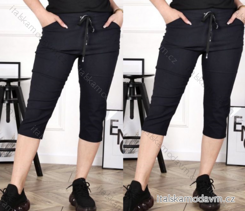 Kalhoty strečové 3/4 dlouhé dámské nadrozměr (56/58 ONE SIZE) POLSKÁ MÓDA IMWT24063/DUR