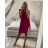 Šaty pouzdrové společenské elegantní bez rukávů dámské (S-XL) ITALSKÁ MÓDA IMM22Q51239-18/DUR -   růžová fuchsiová -   XL