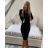 Šaty elegantný pouzdrové 3/4 rukáv dámske (S-XL) TALIANSKA MÓDA IMM23M23121-1/DU čierna S