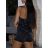 Overal riflový cez prsia krátky dámsky (S/M ONE SIZE) TALIANSKA MÓDA IMM24M8759