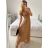Šaty spoločenské elegantný krátky rukáv dámske (S/M ONE SIZE) TALIANSKA MÓDA IMPSH223589L/DUR - fialová - S/M