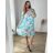 Šaty oversize letné šifónové 3/4 dlhý rukáv dámske nadrozmer (52/54 ONE SIZE) TALIANSKA MÓDA IMWGB24062/DR biela 52/54