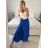 Kalhoty letní háremky dlouhé dámské (S/M/L ONE SIZE) ITALSKÁ MÓDA IMD24199/DUR azurová S/M