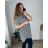 Šaty/tunika košeľová s opaskom dlhý rukáv dámske (S/M/L/XL/2XL/3XL ONE SIZE) TALIANSKA MóDA IM322298/DU černobílá