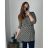 Šaty/tunika košeľová s opaskom dlhý rukáv dámske (S/M/L/XL/2XL/3XL ONE SIZE) TALIANSKA MóDA IM322298/DU černobílá