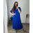 Šaty dlhé maxi letné voľnočasové krátky rukáv dámske (56/58 ONE SIZE) TALIANSKA MÓDA IMD24213