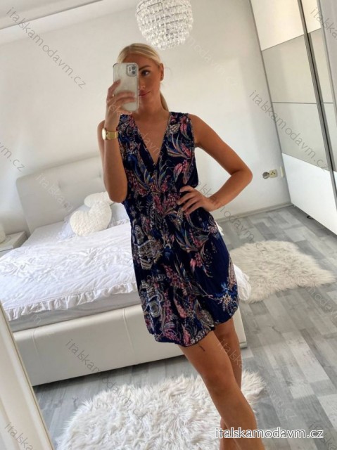 Šaty letné icecool bez rukávov dámske (M/L, XL/2XL) AINUOSI TALIANSKA MODA IMB22819 M / L tmavo modrá